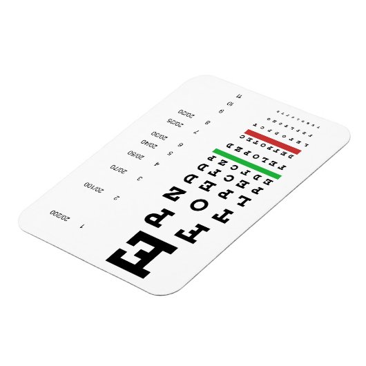 Snellen Eye Chart Premium Magnet Magneet (Linkerzijde)
