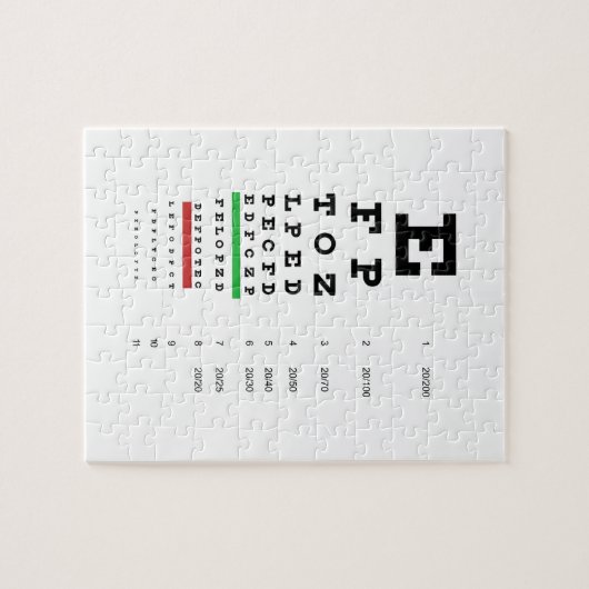 Snellen Eye Chart Puzzle Legpuzzel (Horizontaal)