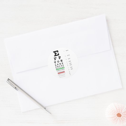 Snellen Eye Chart Sticker (Envelop)