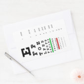 Snellen Eye Chart Sticker (Envelop)