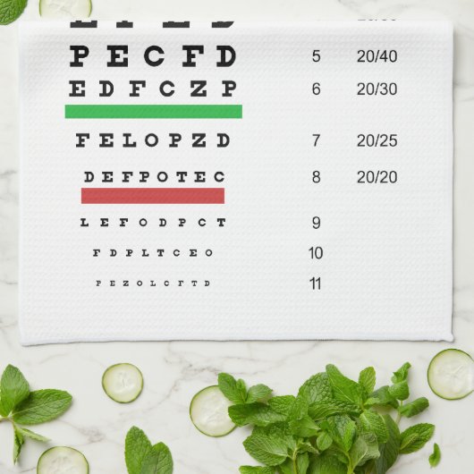 Snellen Eye Chart Theedoek (Gevouwen)