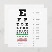 Snellen Eye Chart-uitnodiging Kaart (Voorkant / Achterkant)