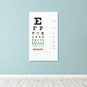 Snellen Grafiek Oogheelkunde Canvas Afdruk (Insitu (Houten vloer))