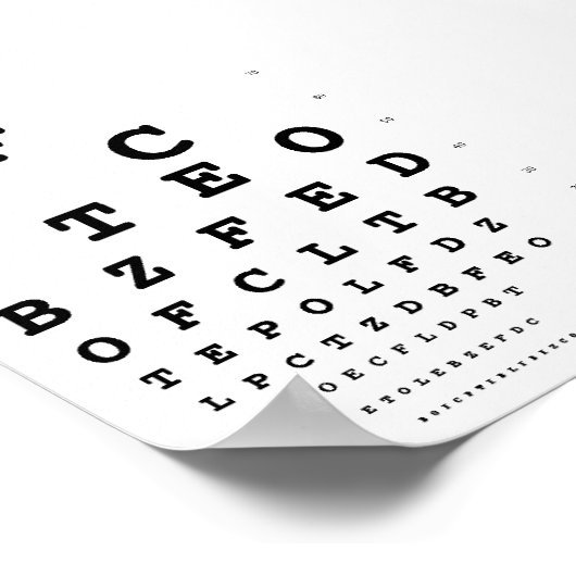 Snellen-overzicht voor oogtests poster (Hoek)