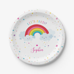 SNELLEN RAINBOW CLOUDS kinder heldere kleuren afbe Papieren Bordje