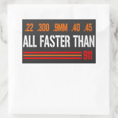 Sneller dan het Draaien 911 | Rechten van de Pisto Rechthoekige Sticker (Tas)