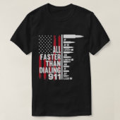 Sneller dan het draaien van de 911 Amerikaanse vla T-shirt (Design voorkant)