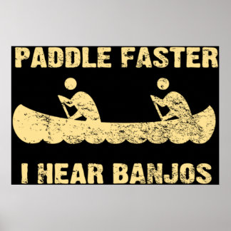 Sneller horen we banjos - donker poster