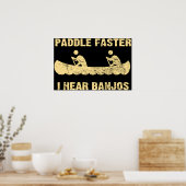 Sneller horen we banjos - donker poster (Keuken)