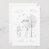 Sneller is hier inkttekening feestdagenkaart (Voorkant / Achterkant)