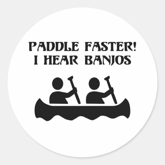 SNELLER PEDDELEN, IK HOOR BANJOS RONDE STICKER (Voorkant)