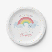 SNELLER RAINBOW CLOUDS kinder pastelkleuren afbeel Papieren Bordje (Voorkant)