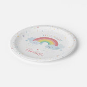 SNELLER RAINBOW CLOUDS kinder pastelkleuren afbeel Papieren Bordje (Gekanteld)