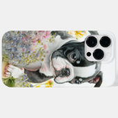 SNELLER WATERVERF ZWART EN WITTE BOSTON TERRIER Case-Mate iPhone CASE (Achterkant (horizontaal))