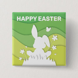 Snellere 3D-papiersnijden groene natuur lente Vierkante Button 5,1 Cm