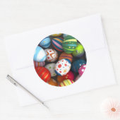 Snellere achtergrond ronde sticker (Envelop)