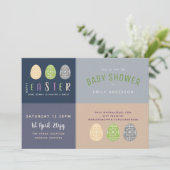 Snellere Baby shower nodigt blauwe zachte roze uit Kaart (Staand voorkant)