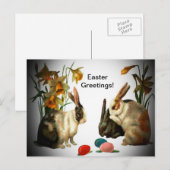 Snellere Bunnies die Snoep-eieren bekijken, ZSSG Feestdagenkaart (Voorkant / Achterkant)