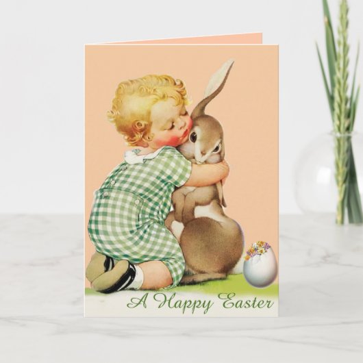 SNELLERE BUNNY baby HUGGGGING, Roze Feestdagen Kaart (Voorkant)