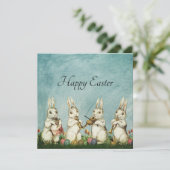 Snellere bunny Band Card Personaliseert tekst Feestdagenkaart (Staand voorkant)