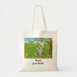 Snellere bunny Basket van Eieren voegt de Naam van Tote Bag