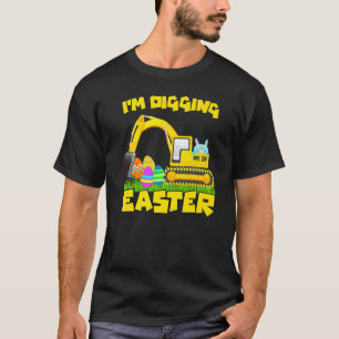Snellere bunny Eggs Digging Tractor Excavator Kind T-shirt