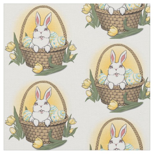 Snellere bunny Fabric Easter Fabrics op maat Stof (Close Up)