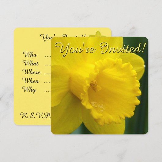 Snellere Daffodil-uitnodigingen Pasen-Kaarten aanp Kaart (Voorkant / Achterkant)
