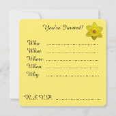 Snellere Daffodil-uitnodigingen Pasen-Kaarten aanp Kaart (Achterkant)