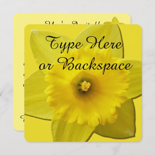 Snellere Daffodil-uitnodigingen Pasen-Kaarten aanp Kaart (Voorkant / Achterkant)