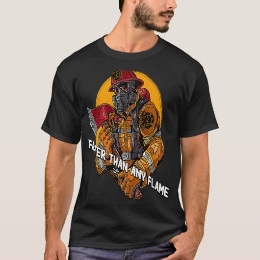 Snellere dan vlakke brandweerman eerste reactiveri t-shirt (Voorkant)