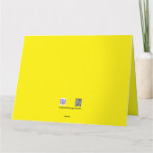 Snellere gele Tulps Design Folded Wenskaart Kaart (Achterkant)