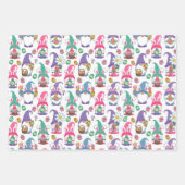 Snellere gnomen en bloemen die papierbladen oppakk inpakpapier vel (Voorkant 2)