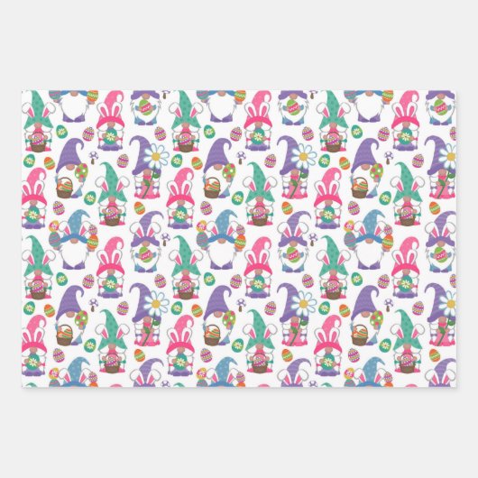 Snellere gnomen en bloemen die papierbladen oppakk inpakpapier vel (Voorkant 2)