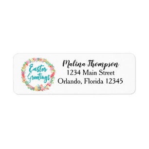 Snellere groeten Eieren WreatReturn Address Label