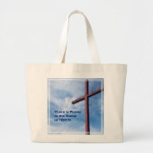 Snellere JESUS Power Name Christelijk Cross Grote Tote Bag (Voorkant)