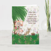 Snellere Kaart met kat die chocolade-eieren levert (Voorkant)