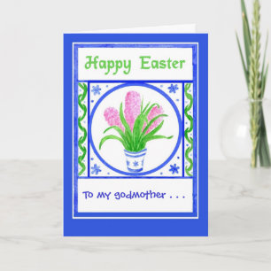 Snellere Kaart, roze hyacinths, om aan te passen Feestdagen Kaart