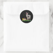 Snellere Koe paasdag met bunny Ear Easter Cos. Ronde Sticker (Tas)