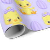 SNELLERE KUIKENS MET PAARSE EIEREN CADEAUPAPIER (Rol Hoek)