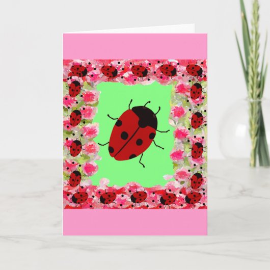 Snellere Ladybug Feestdagen Kaart (Voorkant)