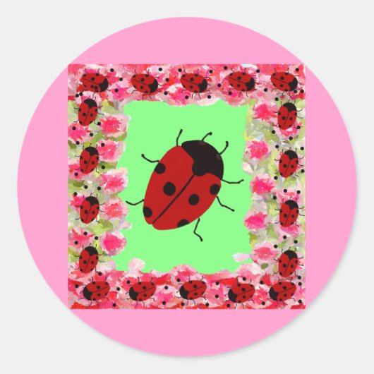 Snellere Ladybug Ronde Sticker (Voorkant)