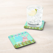 Snellere ontwerpen met konijn en bloemen bier onderzetter (Rechterzijde)