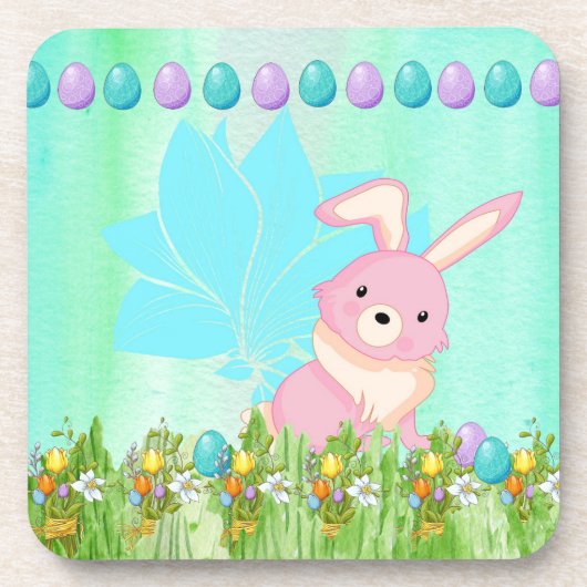 Snellere ontwerpen met konijn en bloemen bier onderzetter (Voorkant)