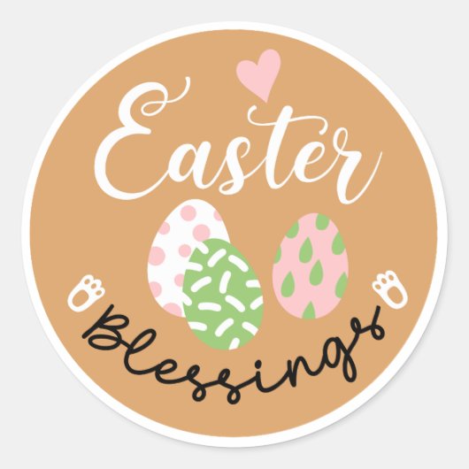 Snellere paasafzuigkappen en -hart ronde sticker (Voorkant)