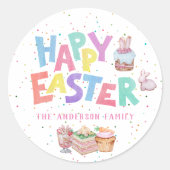 Snellere paasbehandelingen | Pasen voor kleurrijke Ronde Sticker (Voorkant)
