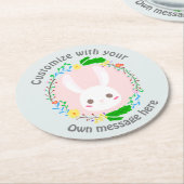 Snellere paashaas, ventilator, aangepast ronde kartonnen onderzetter (Gebogen)