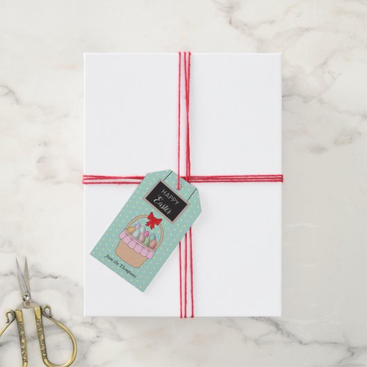 Snellere paasmandje en paaseieren cadeaulabel (Met Touw)
