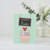 Snellere paasmandje en paaseieren feestdagenkaart (Staand voorkant)