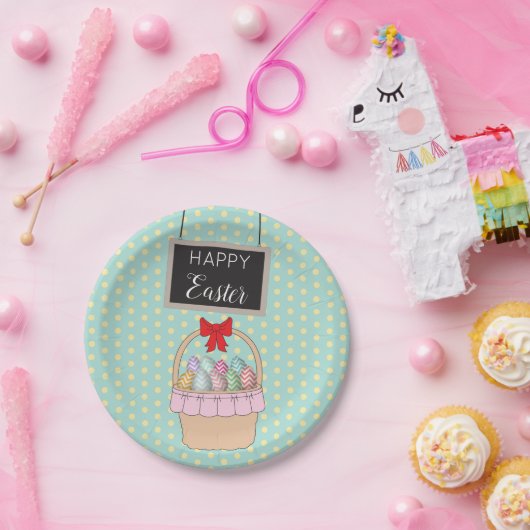 Snellere paasmandje en paaseieren papieren bordje (Feest)